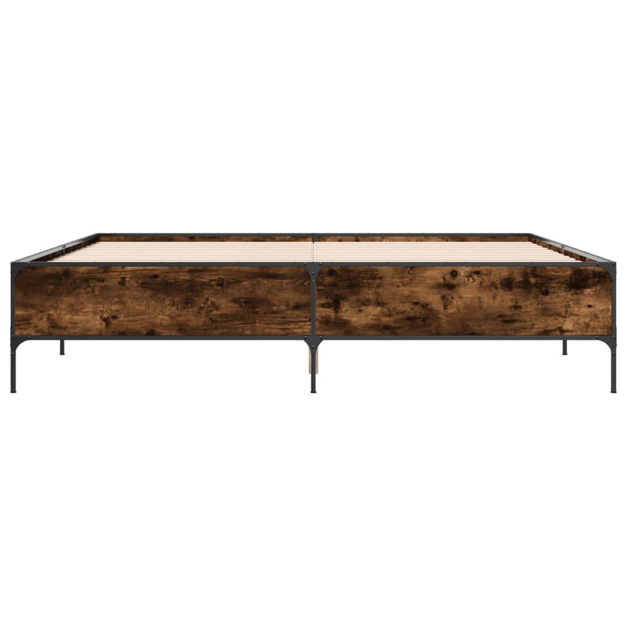 Voir la diapositive 4 : VIDAXL Cadre de lit sans matelas chene fume 200x200 cm