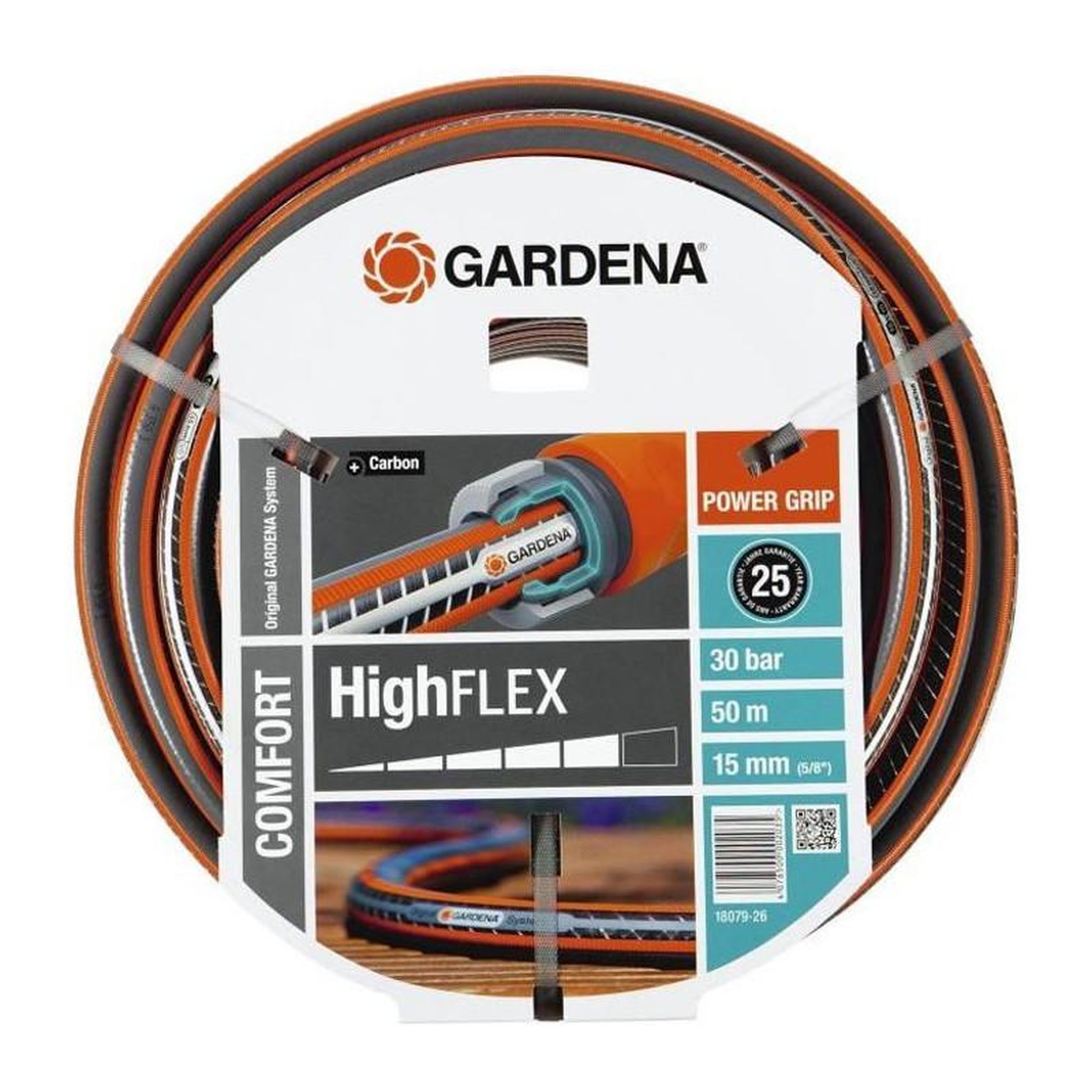 Gardena GARDENA Tuyau darrosage Comfort HighFlex - Longueur 50m - O15mm - Anti noeud et indeformable - Garantie 20 ans 18079-26