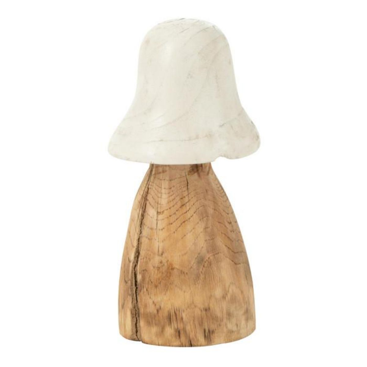 Paris Prix Champignon Déco en Bois  Cloche  32cm Naturel & Blanc