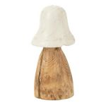 Paris Prix Champignon Déco en Bois  Cloche  32cm Naturel & Blanc