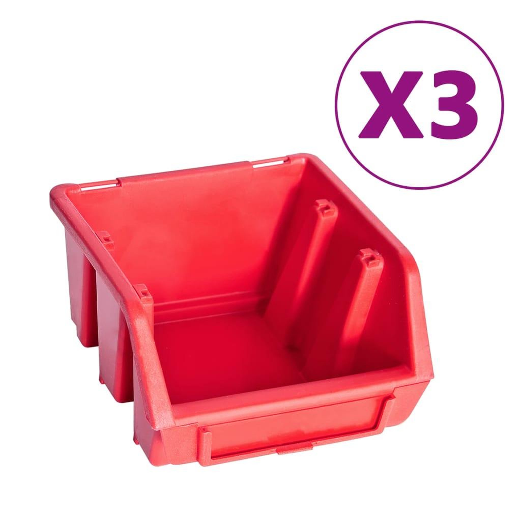Voir la diapositive 2 : VIDAXL Kit de bacs de stockage et panneaux muraux 34 pcs rouge et noir