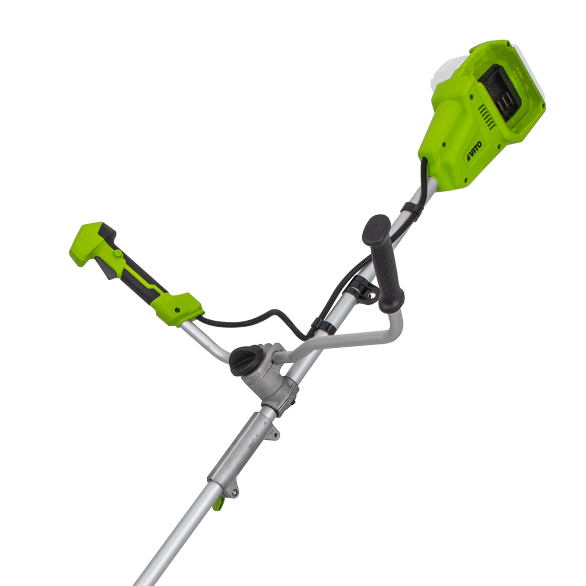 VITO Débroussailleuse et Coupe bordure 40V 2 Batteries Lithium 4.0 Ah + Chargeur Double Lame 3 dents Bobine de fil + Harnais VITO