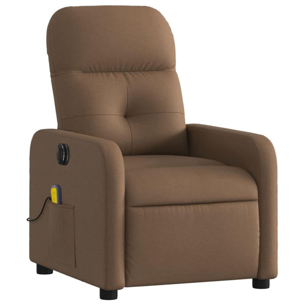 VIDAXL Fauteuil inclinable de massage electrique marron tissu