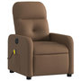 Voir la diapositive 3 : VIDAXL Fauteuil inclinable de massage electrique marron tissu