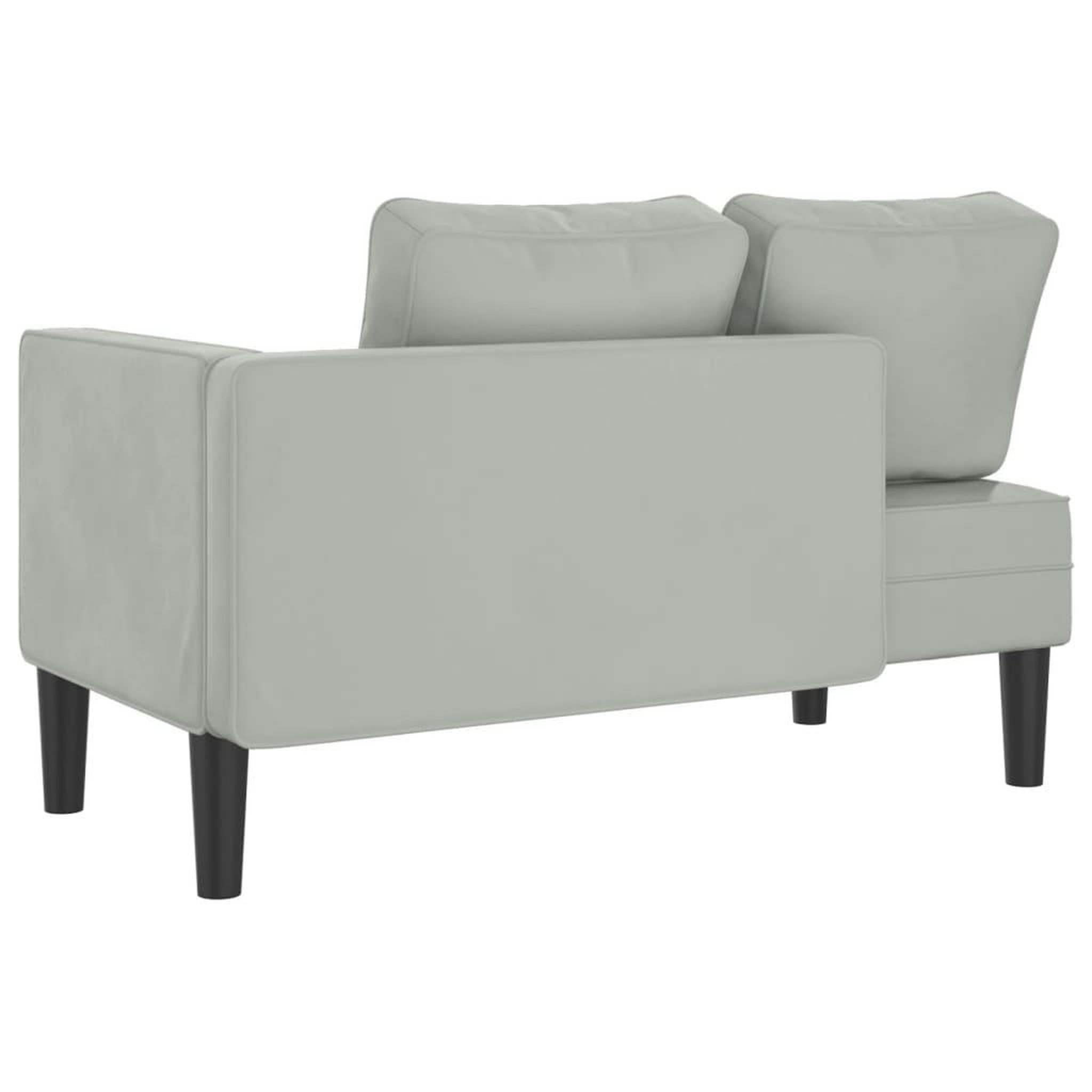 Voir la diapositive 5 : VIDAXL Chaise longue avec coussins gris clair velours