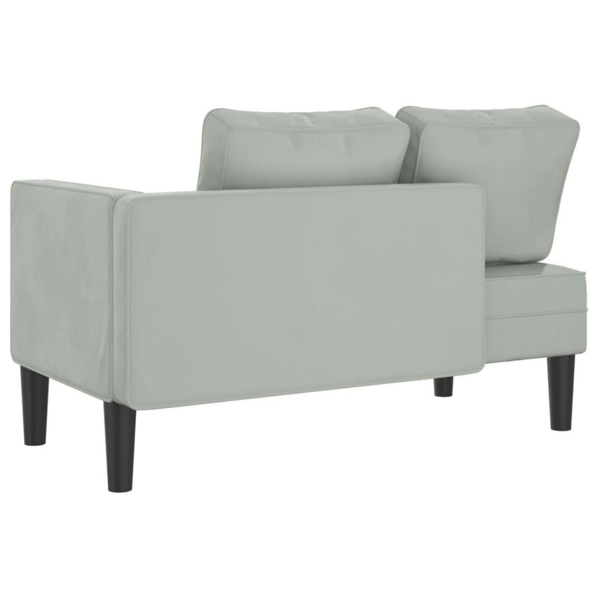 VIDAXL Chaise longue avec coussins gris clair velours