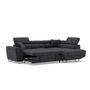 Voir la diapositive 2 : BEST MOBILIER Baoji - canapé d'angle droit 5 places convertible avec têtières et coffre en velours côtelé