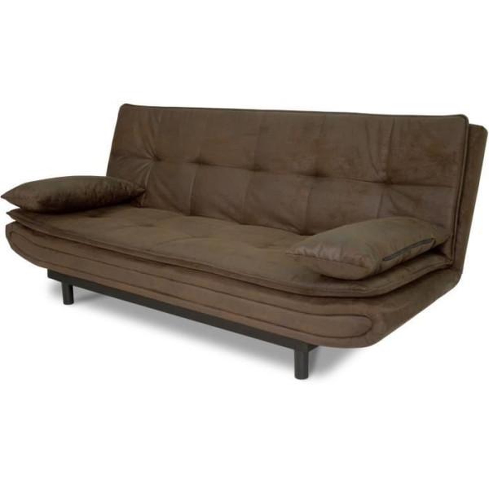Voir la diapositive 3 : MARKET24 Banquette clic-clac DARIUS - Tissu Marron - L 194 x P 121 x H 83 cm - Fabriqué en Ukraine