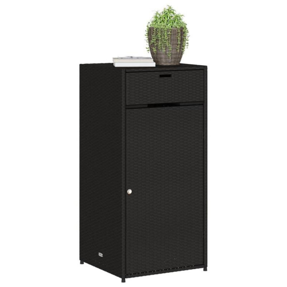 VIDAXL Armoire de rangement de jardin noir 55x55x111 cm résine tressée