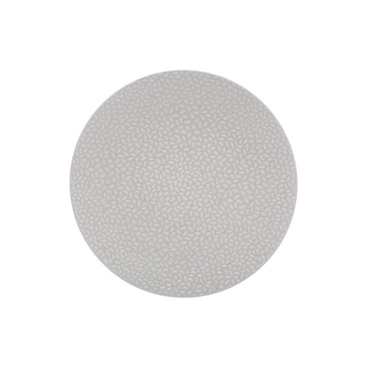 SECRET DE GOURMET Lot de 6 Assiettes Plates  Pétales  27cm Gris
