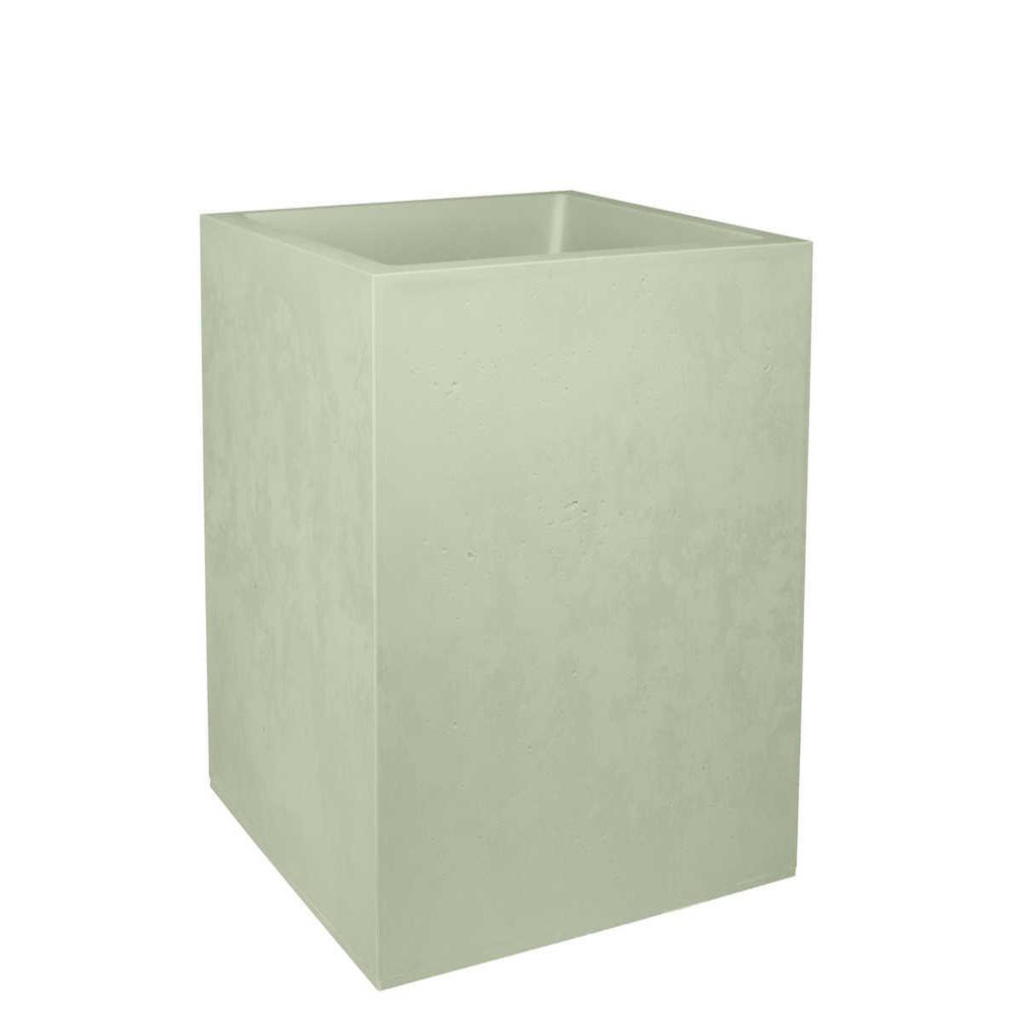 Eda Pot de fleur carré Basalt 49,5 x H.49,5 cm - Vert amande- Eda
