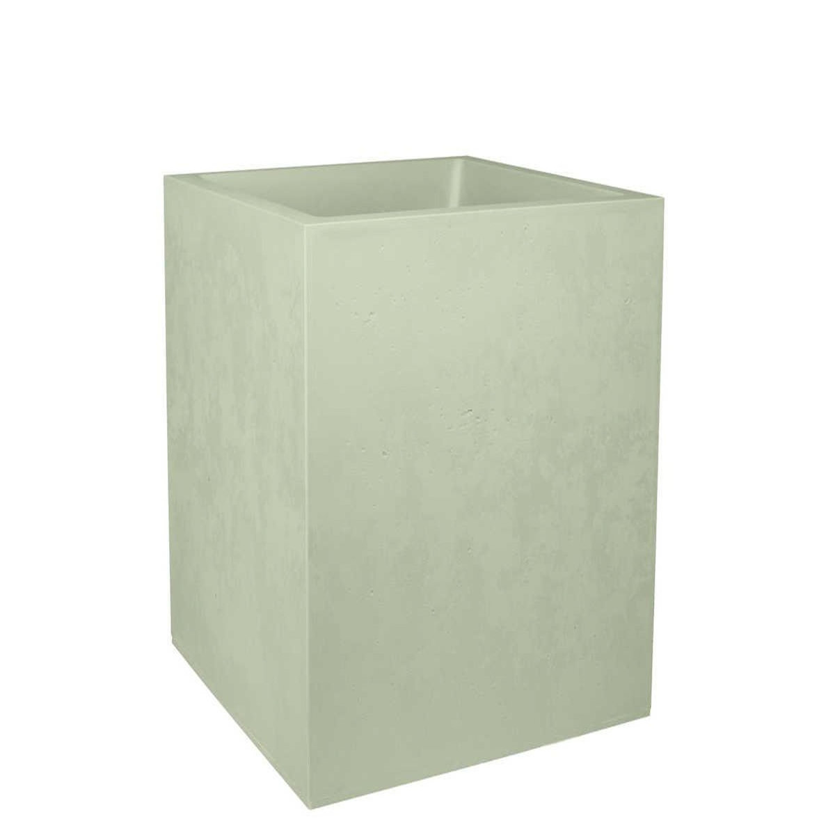 Eda Pot de fleur carré Basalt 49,5 x H.49,5 cm - Vert amande- Eda