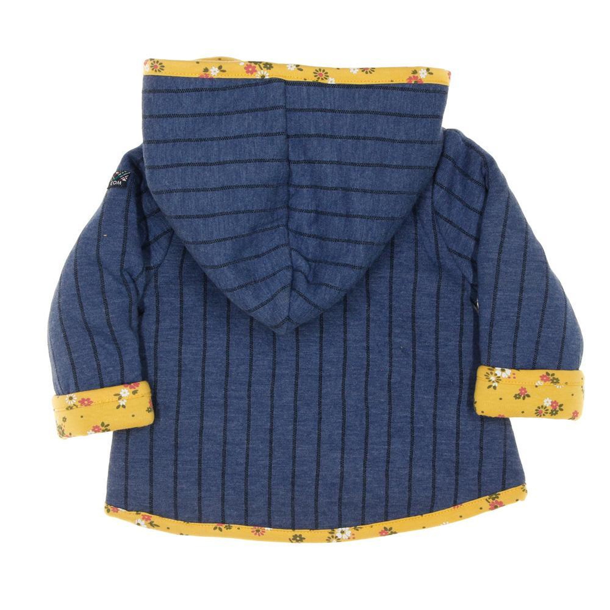Voir la diapositive 2 : ELLE EST OU LA MER Veste réversible Bleu/Jaune à fleurs Fille EOM Ezeima