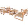 Voir la diapositive 2 : VIDAXL Salon de jardin 4 pcs avec coussins Bambou