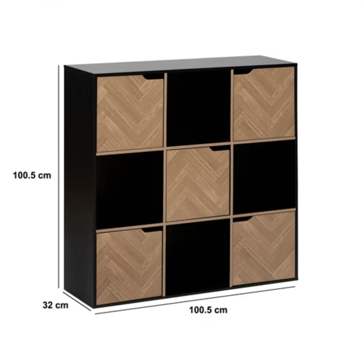 FIVE Étagère 9 cases Mix'n Door CHEVRONS - Beige et noir