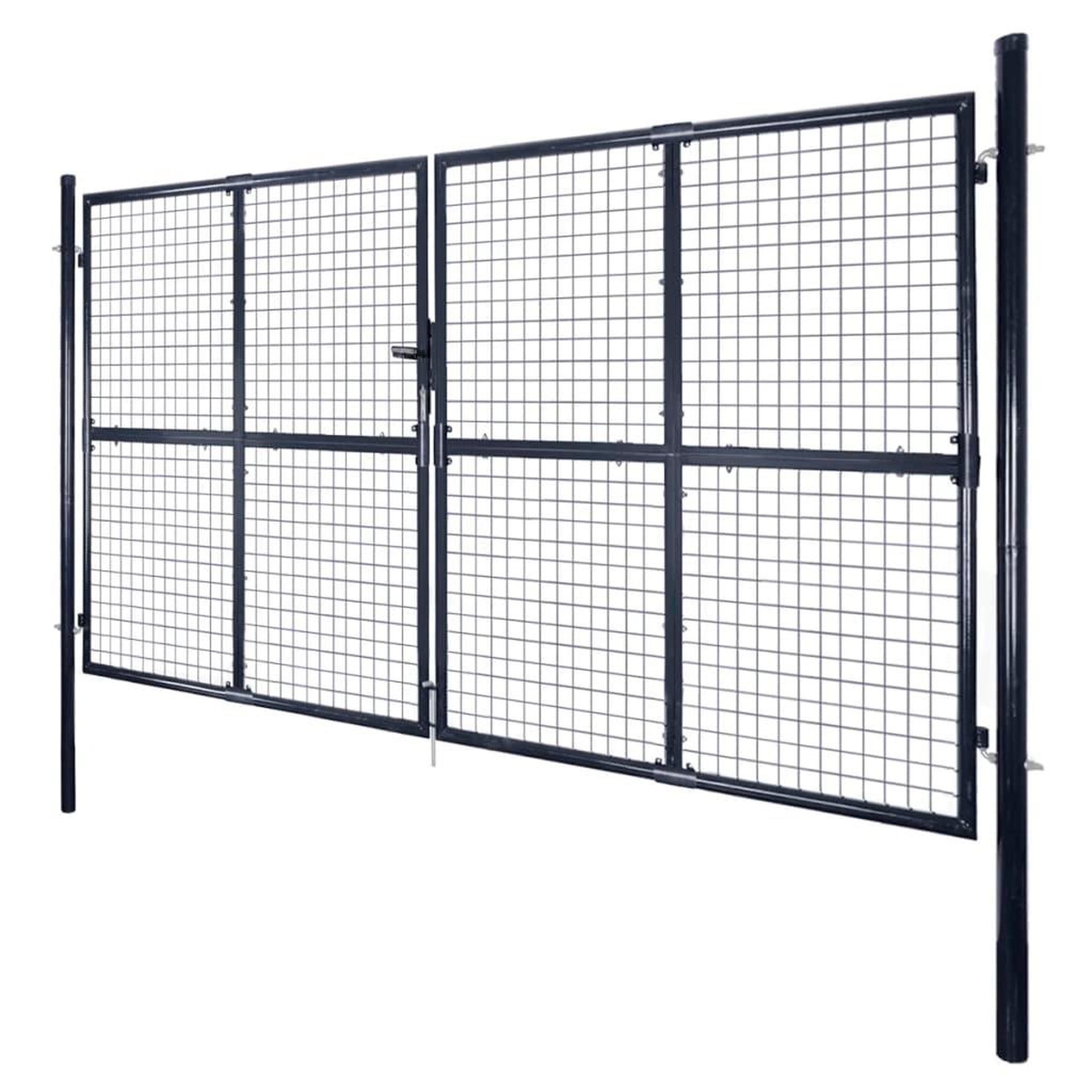 Voir la diapositive 2 : VIDAXL Portail en maille de jardin Acier galvanise 289x175 cm Gris