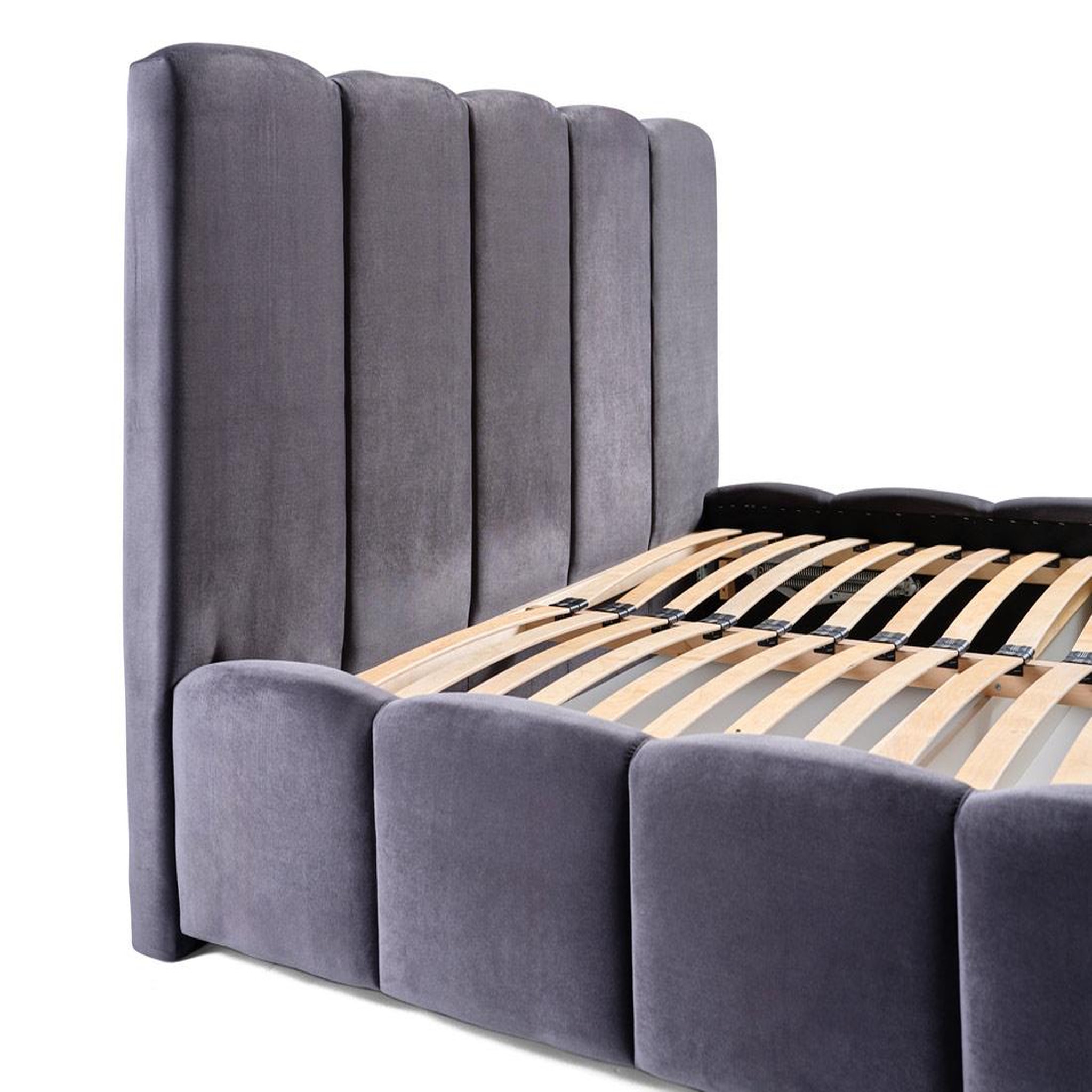 Voir la diapositive 5 : BEST MOBILIER Torreon - lit coffre - 140x200 - sommier inclus - en velours