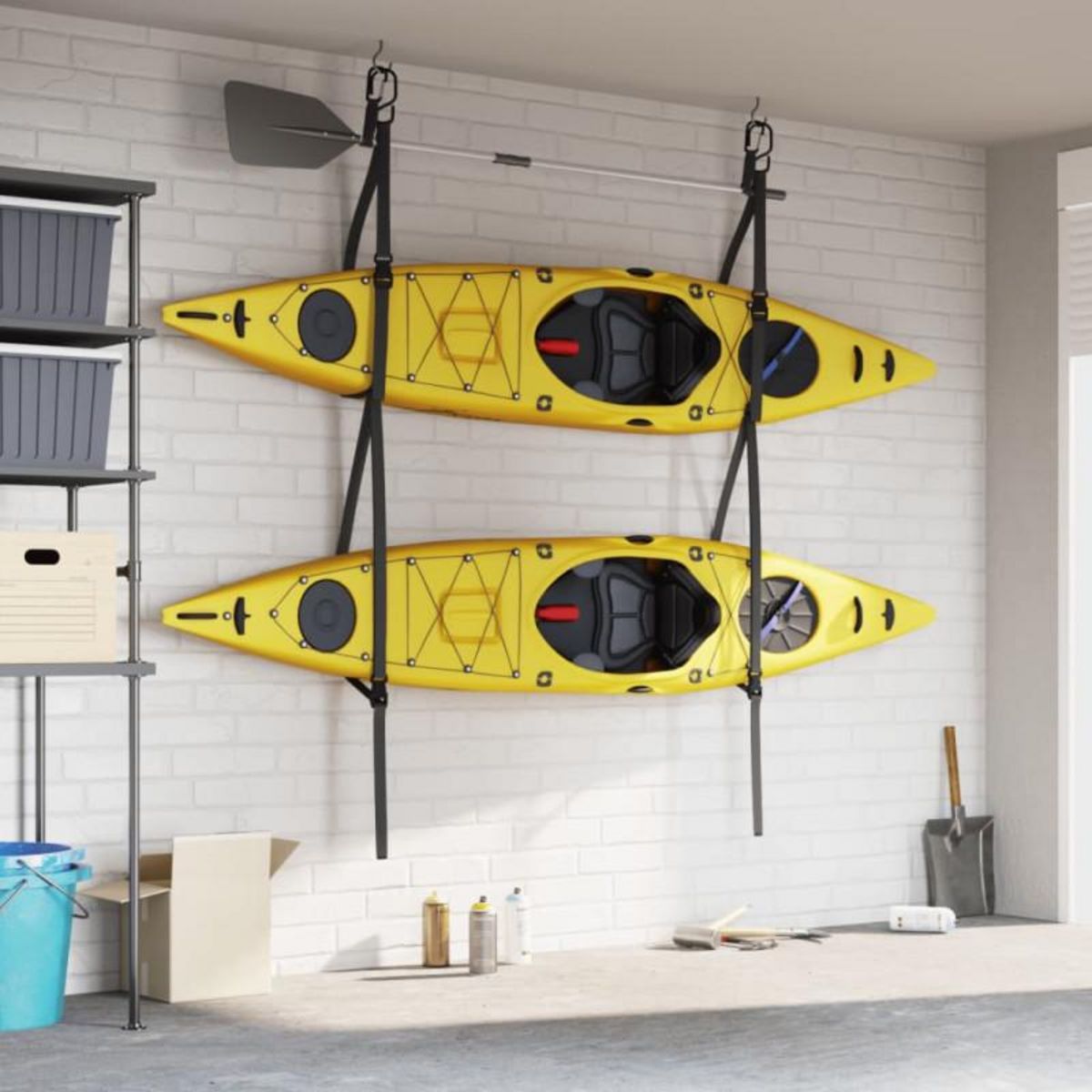 VIDAXL Sangles de rangement doubles kayak avec clips de pagaie 50 kg