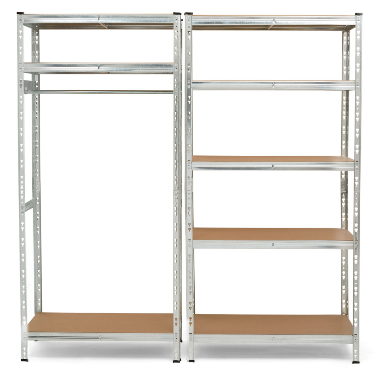 ID MARKET Lot de 2 étagères modulables charges lourdes en métal 8 plateaux avec vestiaire