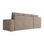 Voir la diapositive 6 : LOUNGITUDE Canapé d'angle gauche convertible ARTEMIS 4 places - Velours côtelé greige - L246 x P174 x H96 cm