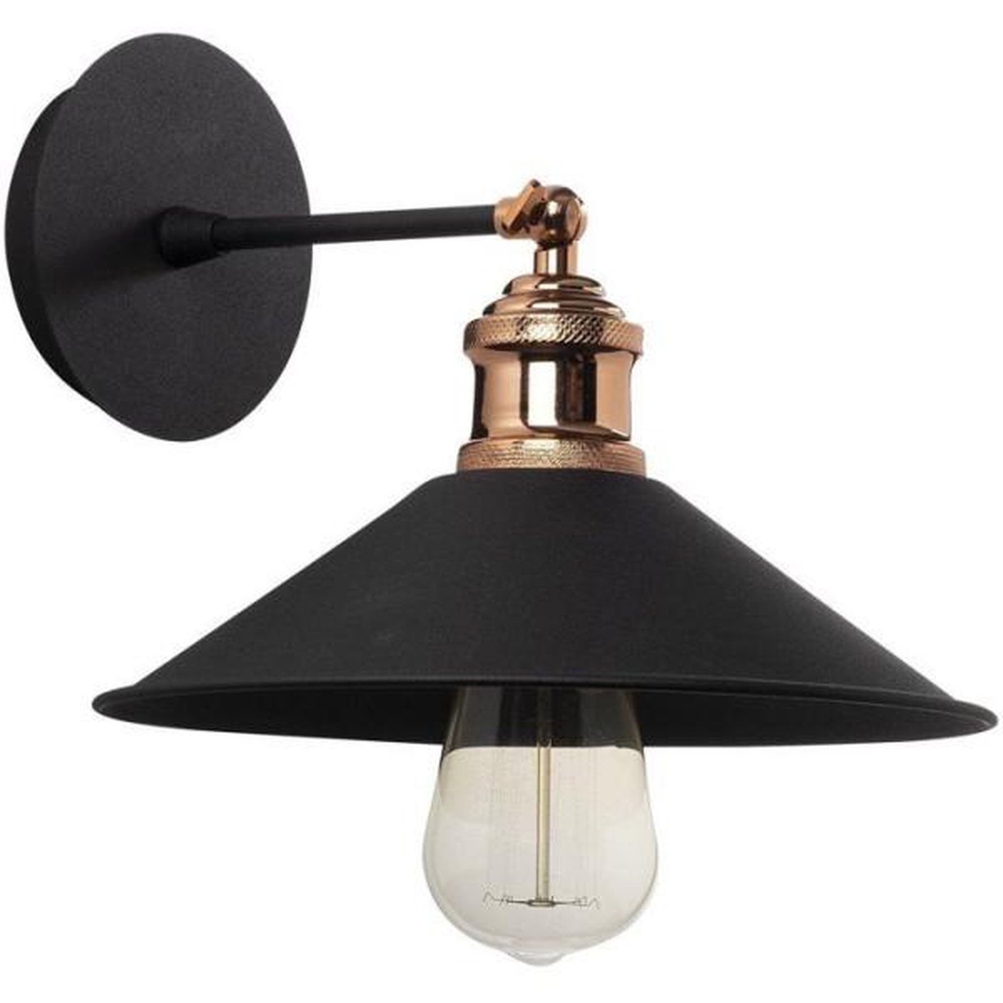 MARKET24 Applique murale Black - Métal noir - Design moderne - Ambiance cosy