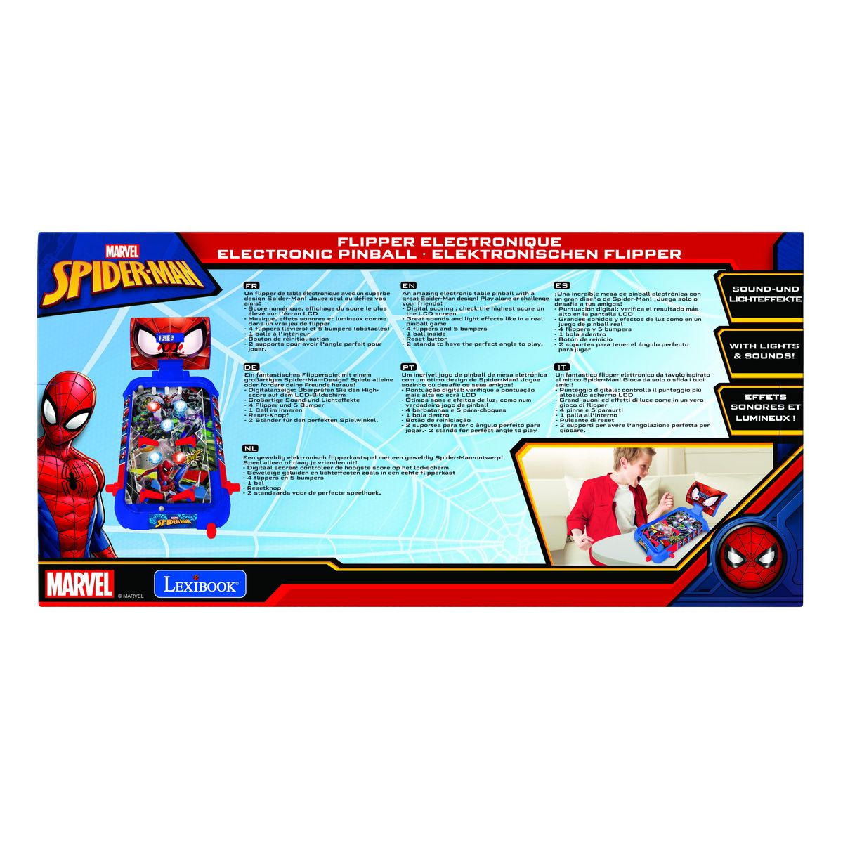 Lexibook Flipper électronique de table Spiderman