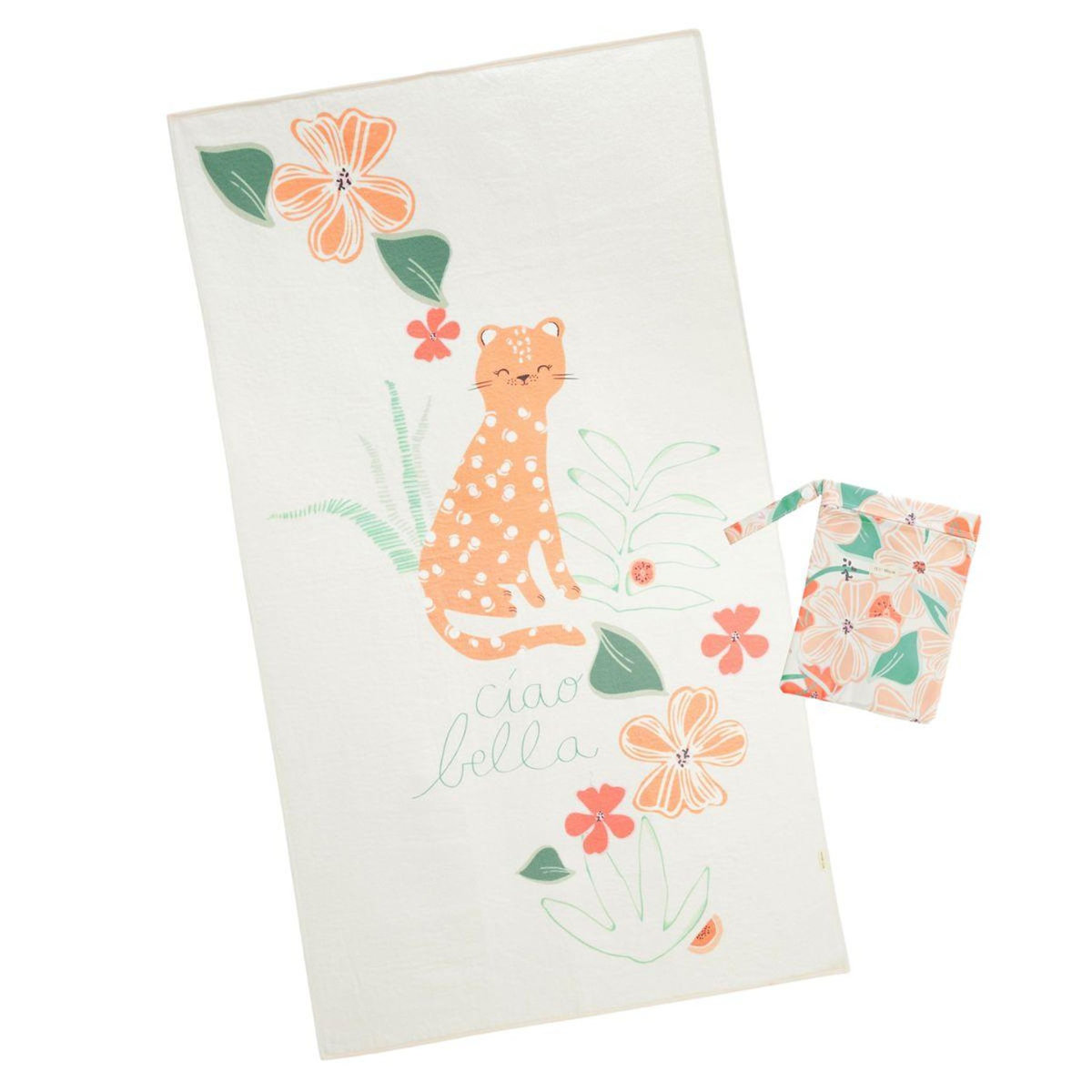 Petit Béguin Serviette de bain bébé + pochette Fleur
