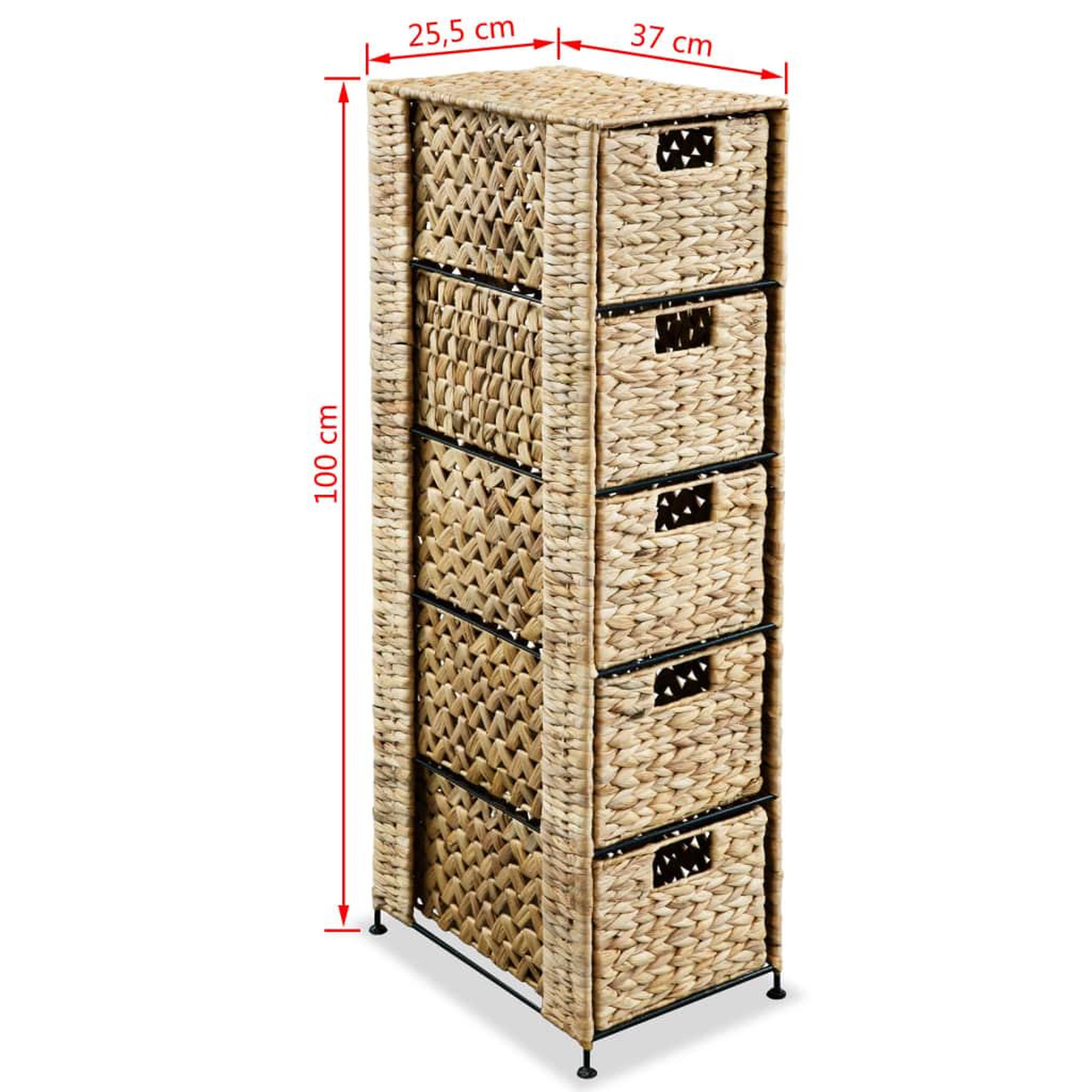 Voir la diapositive 6 : VIDAXL Unite de rangement avec 5 paniers 25,5x37x100 cm Jacinthe d'eau