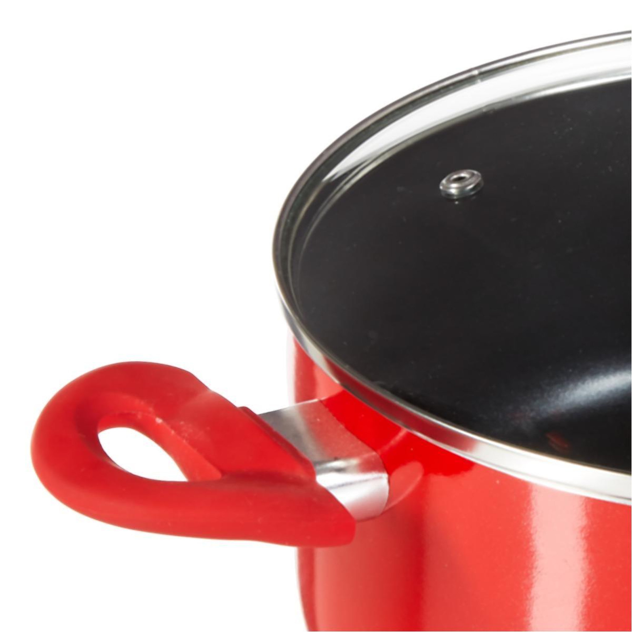 Voir la diapositive 2 : FIVE Faitout en Aluminium  Essentielle  24cm Rouge