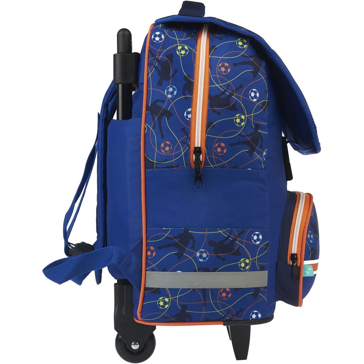 AUCHAN Sac à dos à roulettes bleu FOOTBALL