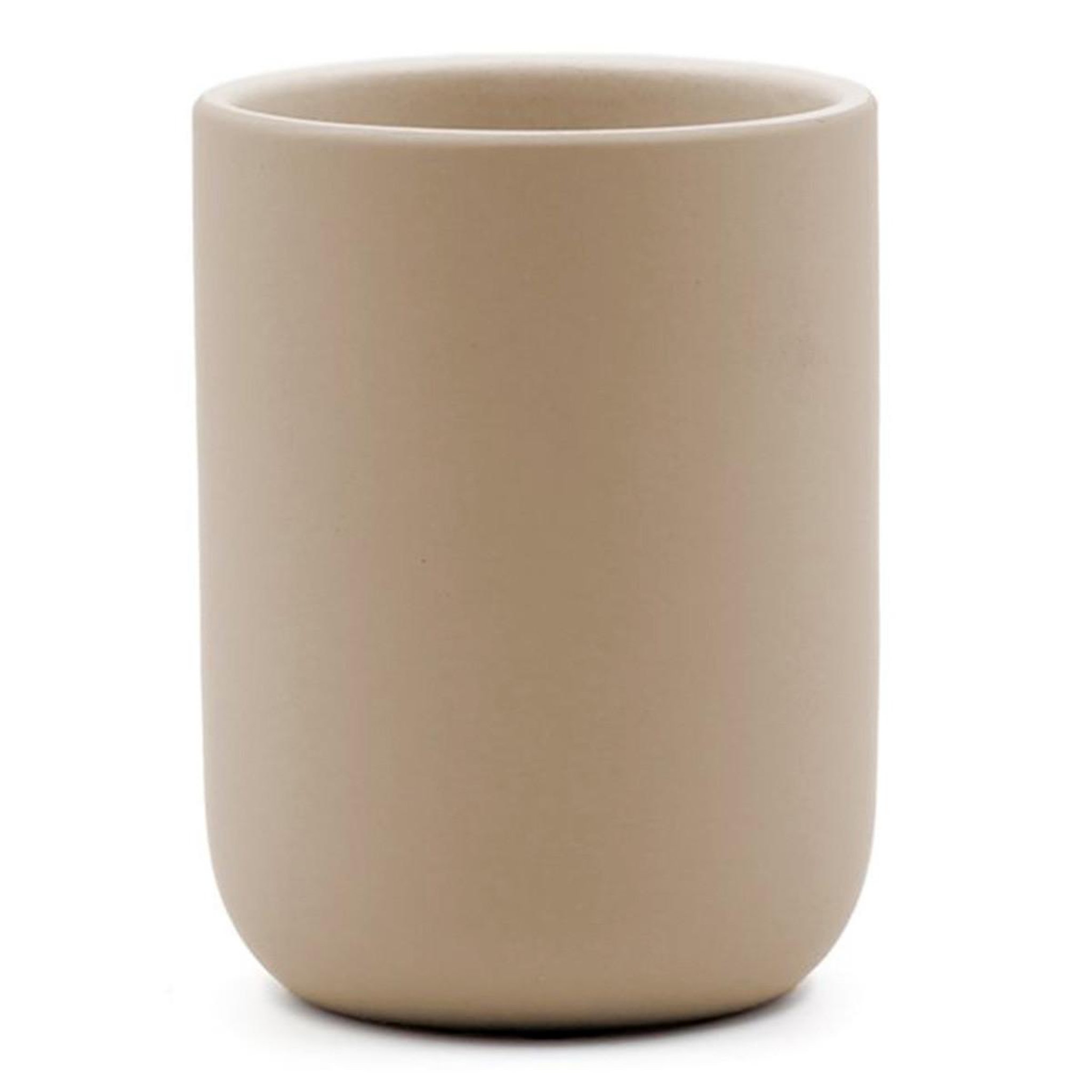 Douceur d'Intérieur Gobelet brosse à dents en céramique  ceralia  10cm taupe