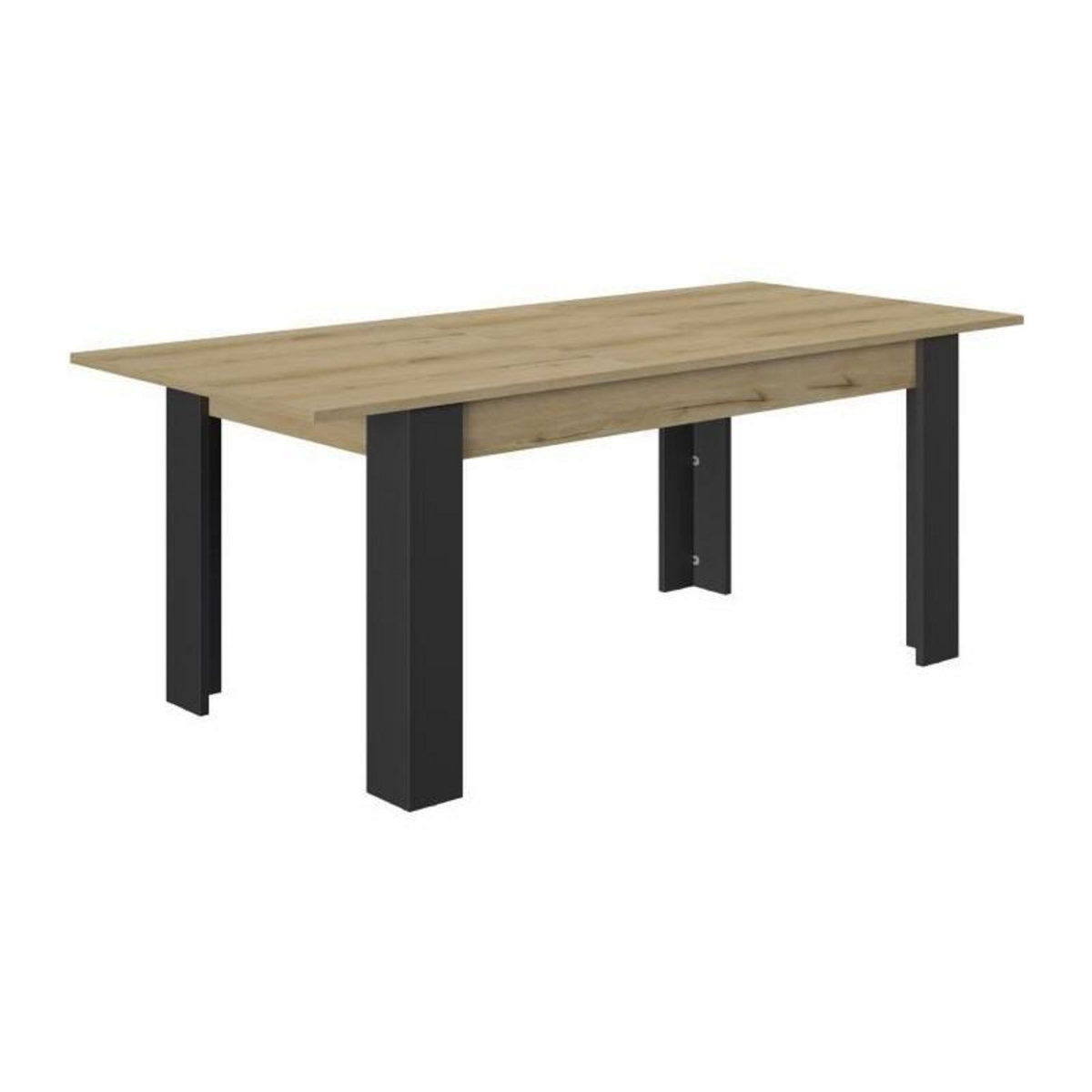 GAMI Table extensible - GAMI - TRUST - Chene / Noir - 8 personnes - 90 x 160 x 77 cm