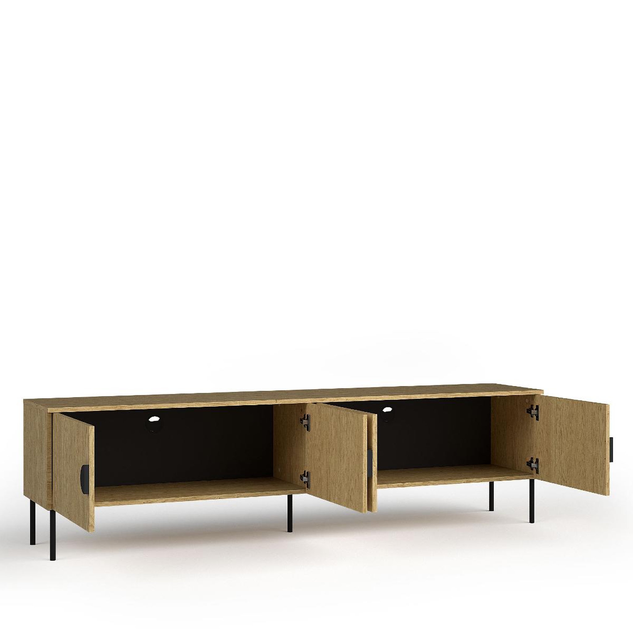 Voir la diapositive 3 : JLC KREATION Meuble tv moderne 4 portes bois et métal 200cm dimitri