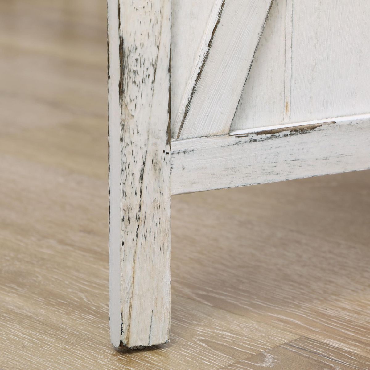 HOMCOM Paravent intérieur 3 panneaux style campagnard chic - séparateur de pièce avec croisillons - blanc effet vieilli