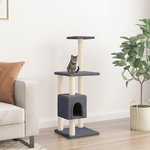 VIDAXL Arbre a chat avec griffoirs en sisal gris fonce 104 cm