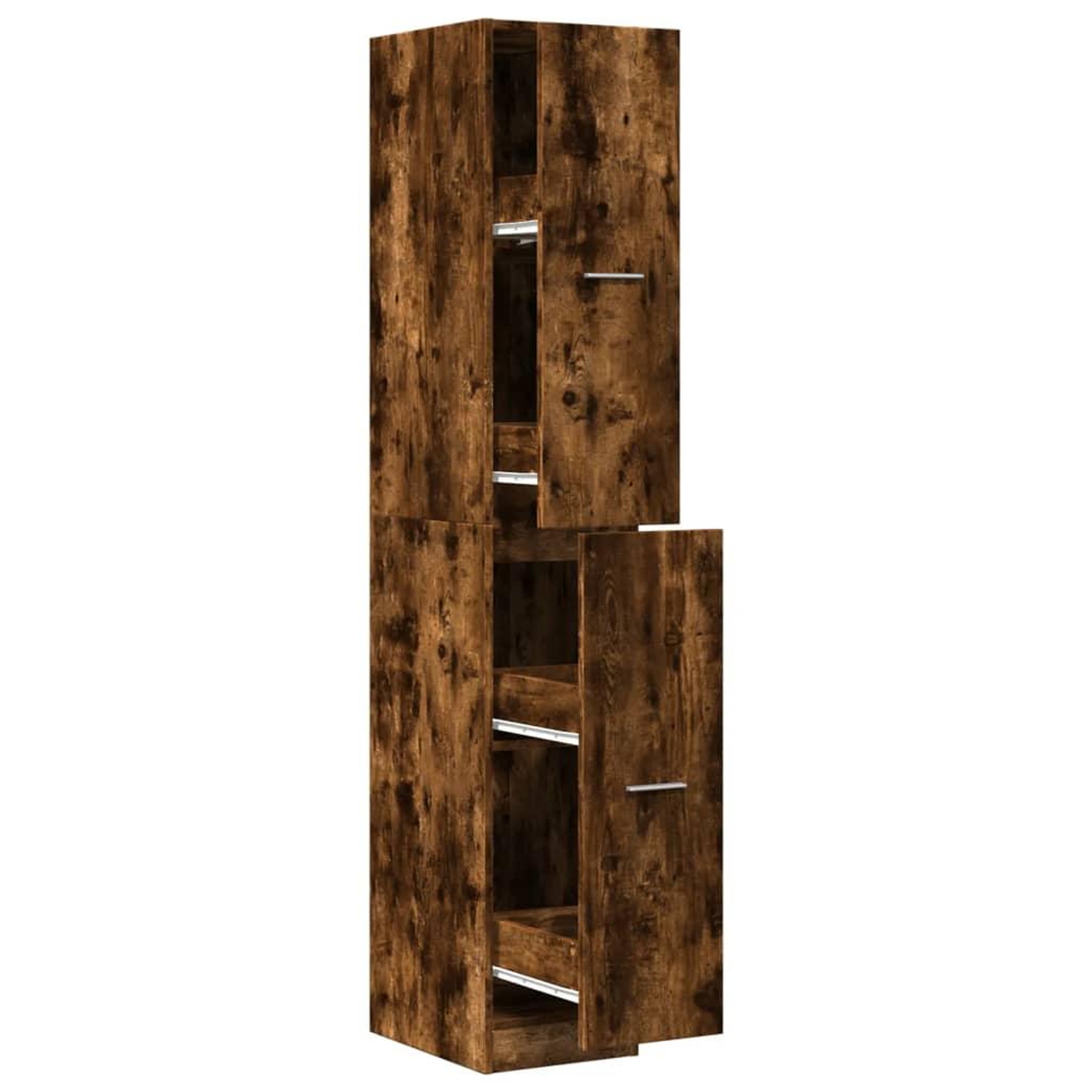 Voir la diapositive 2 : VIDAXL Armoire d'apothicaire chene fume 30x41x174,5 cm bois ingenierie