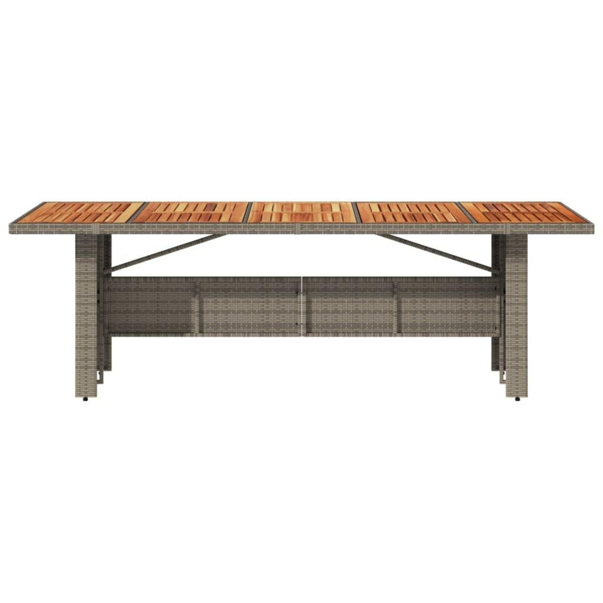 VIDAXL Table de jardin et dessus en bois d'acacia gris resine tressee