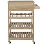 Voir la diapositive 6 : The Home Deco Factory Desserte de cuisine 3 plateaux et 1 tiroir Saulk en bois - Marron