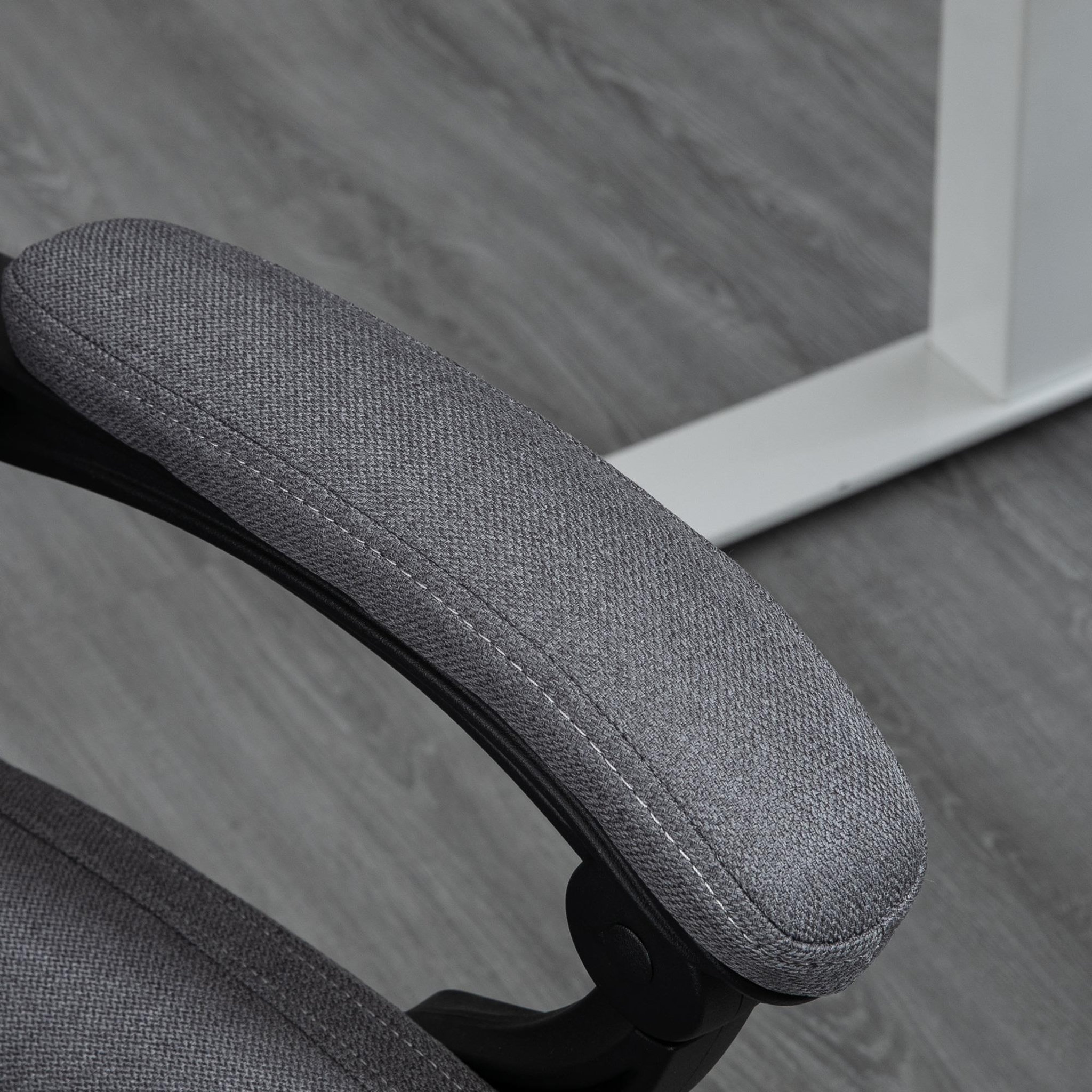 Voir la diapositive 4 : VINSETTO Fauteuil de bureau manager grand confort repose-pied dossier inclinable accoudoirs tétière rembourrés tissu gris