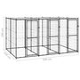 Voir la diapositive 6 : VIDAXL Chenil exterieur Acier avec toit 7,26 m^2