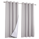 ID MARKET Lot de 2 rideaux thermiques gris clair 135X240 CM