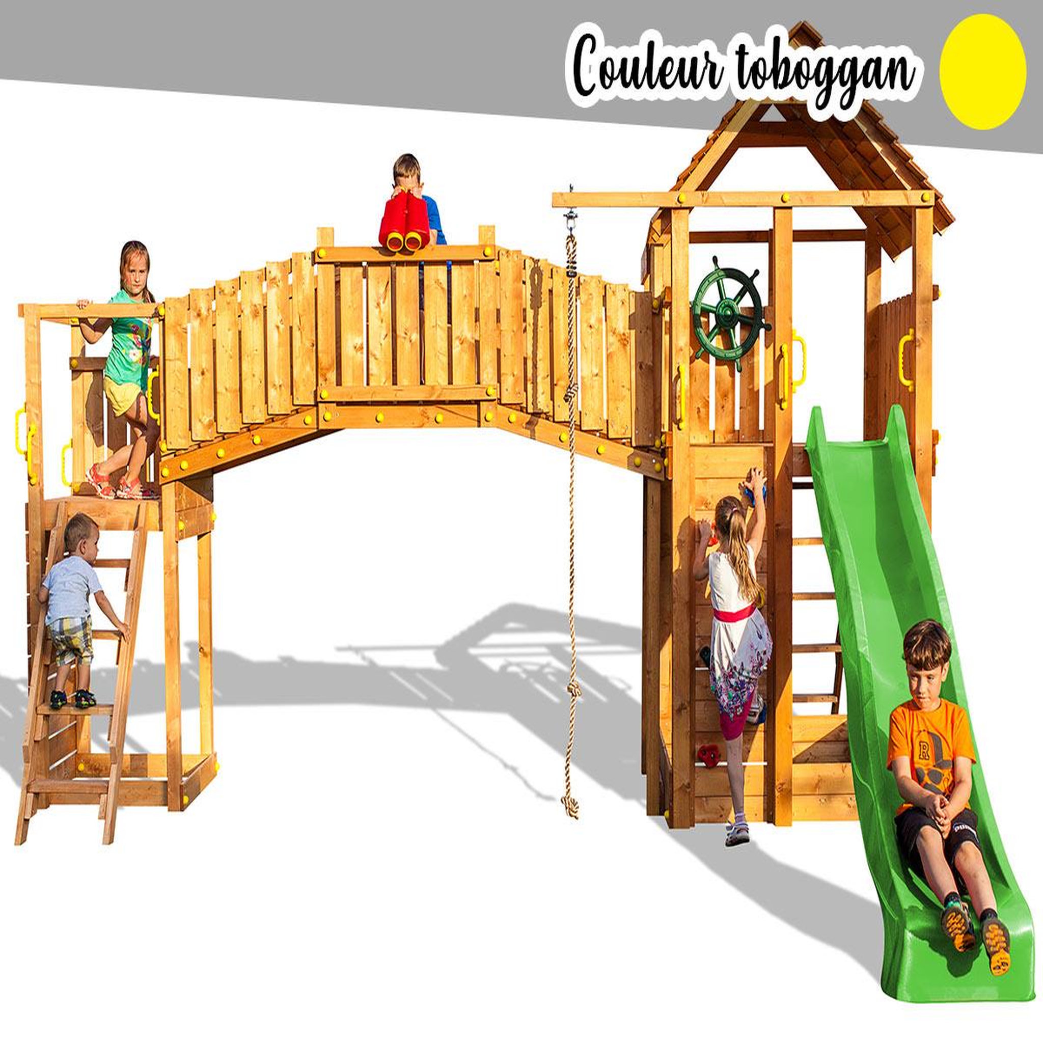 Voir la diapositive 1 : Fungoo Aire de jeux Rainbow Fortress Tip - Toboggan Jaune - Fungoo