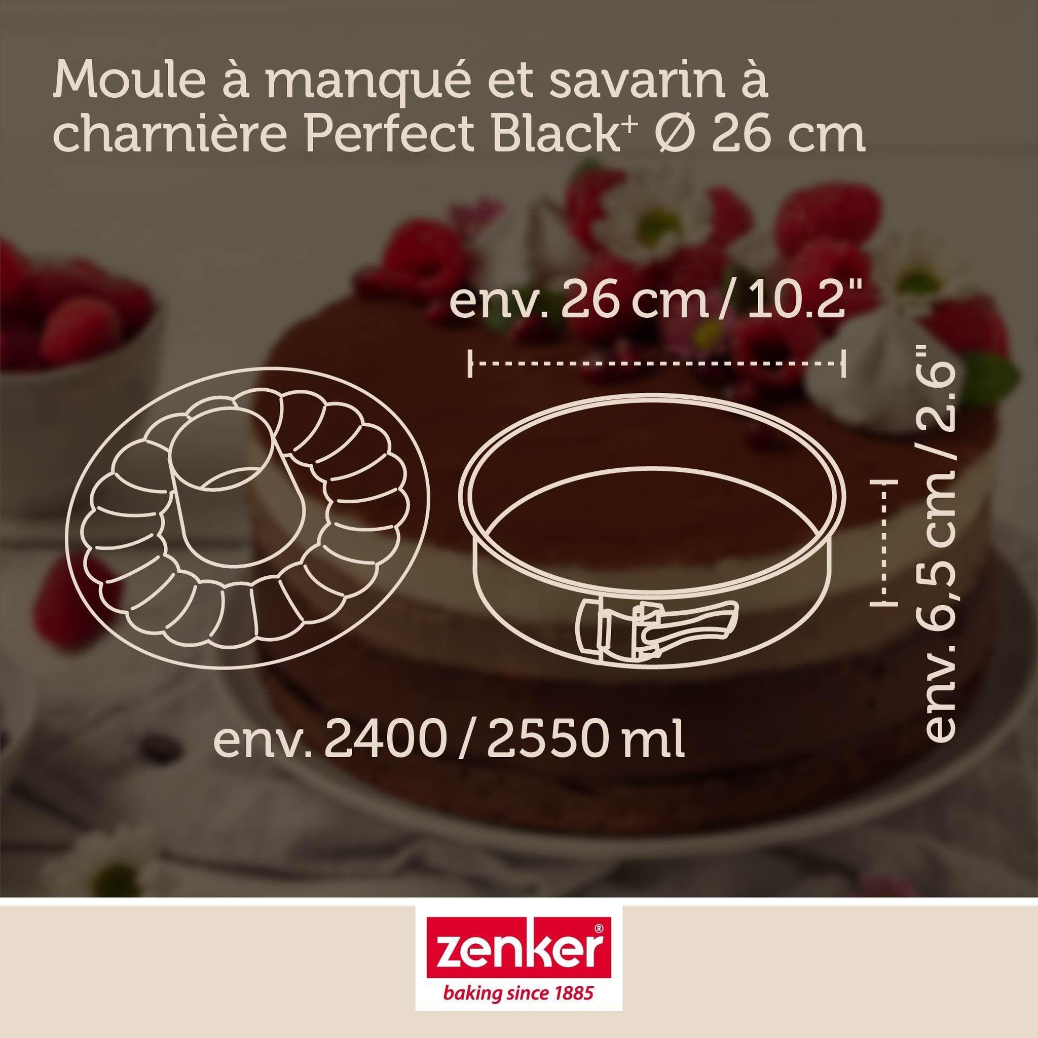 Voir la diapositive 3 : ZENKER Moule à manqué et à savarin double fond 26 cm zenker perfectback+