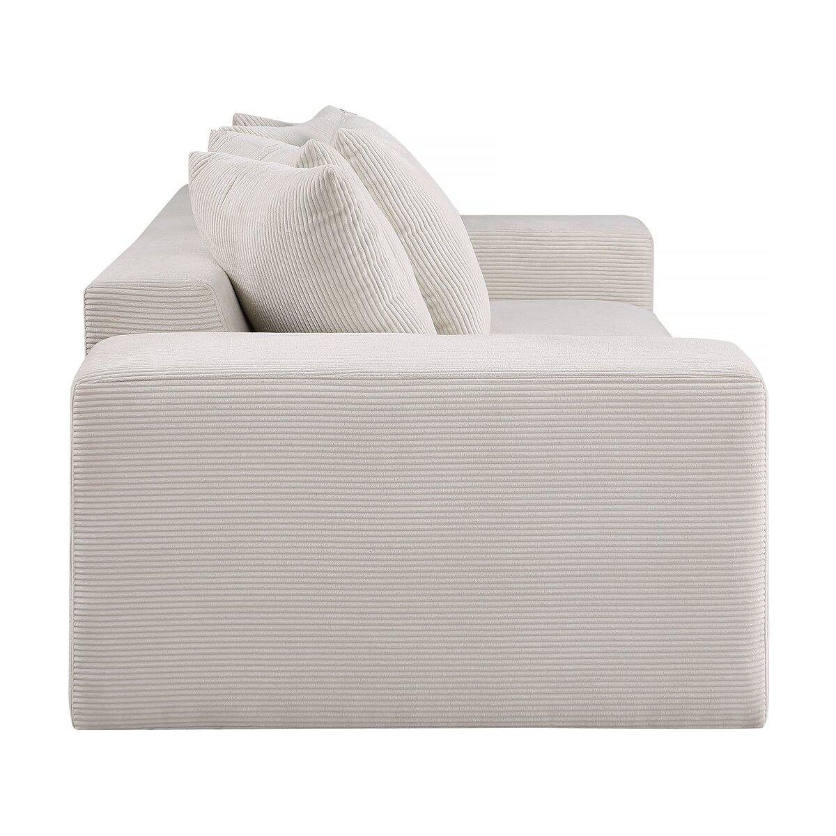 Habitat et Jardin Canapé fixe 3 places en velours côtelé  Rivoli  - Beige