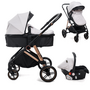 Voir la diapositive 1 : BEBELISSIMO BEBELISSIMO - Poussette combinée trio 3 en 1 - siège auto 0+ CAVO – nacelle – dès la naissance – jusqu'à 22kg  - beige