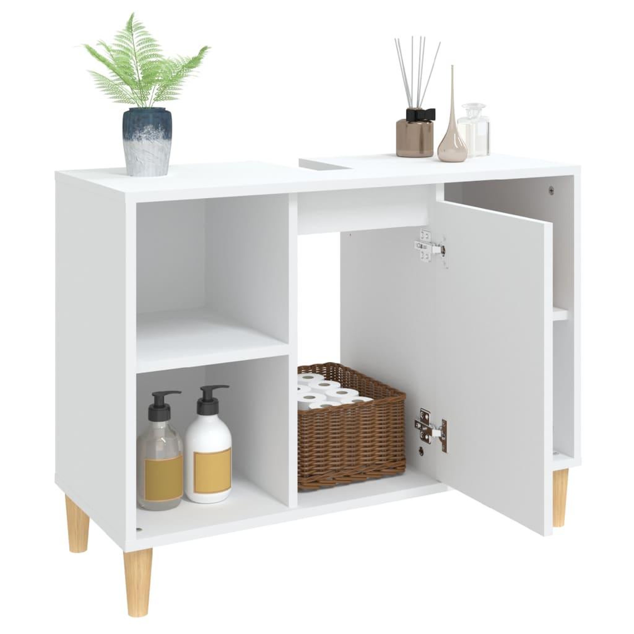 Voir la diapositive 5 : VIDAXL Meuble d'evier blanc 80x33x60 cm bois d'ingenierie