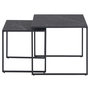 Voir la diapositive 3 : TOILINUX Lot de 2 Tables d'appoint carré encastrables en mélaminé et métal - L.50 cm x H. 45 cm - Noir
