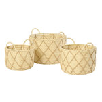 Paris Prix Lot de 3 Paniers de Rangement  Mac  38cm Naturel & Beige