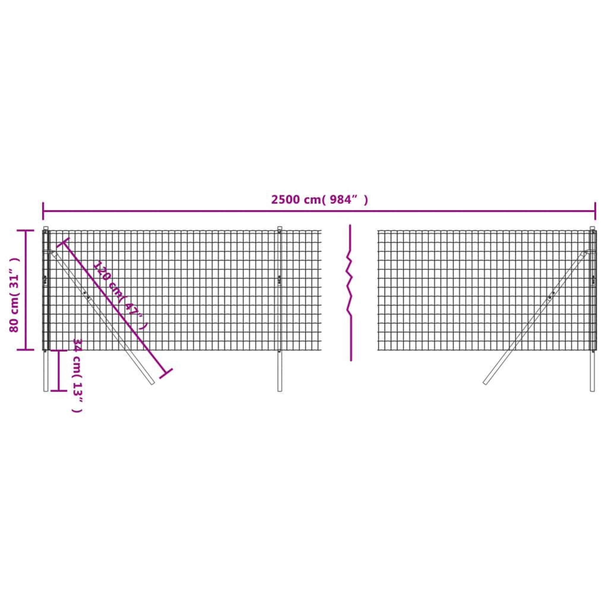 Voir la diapositive 5 : VIDAXL Cloture en treillis metallique anthracite 0,8x25 m