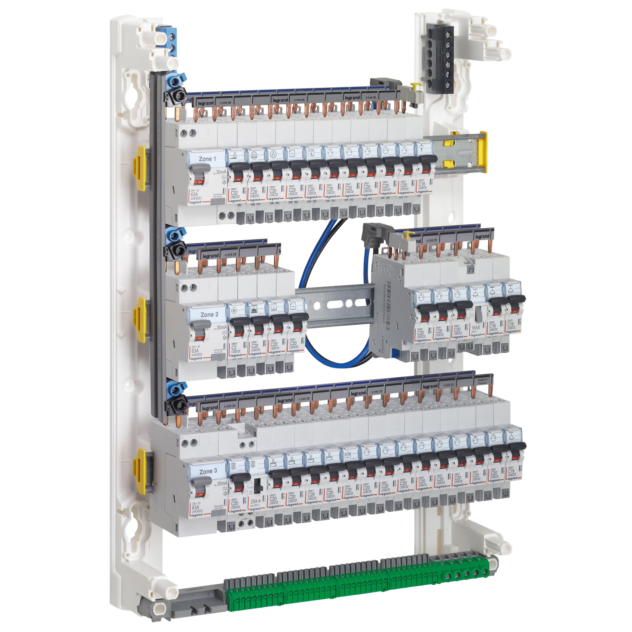 Legrand Peigne d'alimentation vertical monophasé pour répartition vx³ sans repiquage intensité maximum 63a 3 rangées 125mm